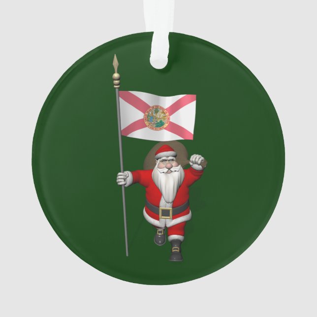 Père Noël Avec L'Ensigne De Floride (dos)