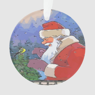 Père Noël Avec Oiseau