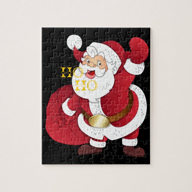 Père Noël avec puzzle cadeaux. (Vertical)