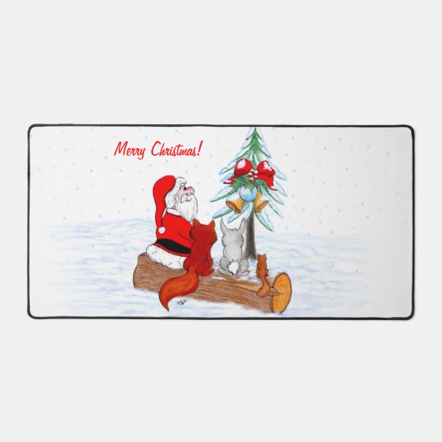 Père Noël avec Renard de lapin et écureuil (Recto)