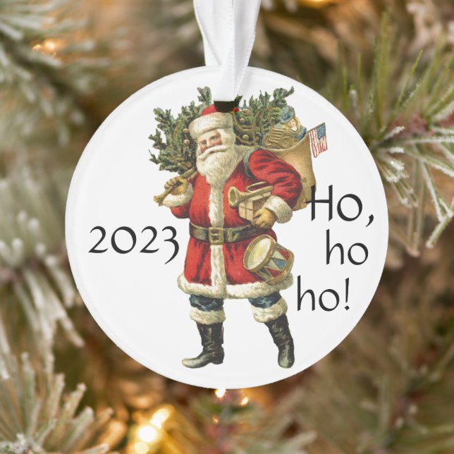 Père Noël avec sac de jouets Ornement de Noël (Arbre)