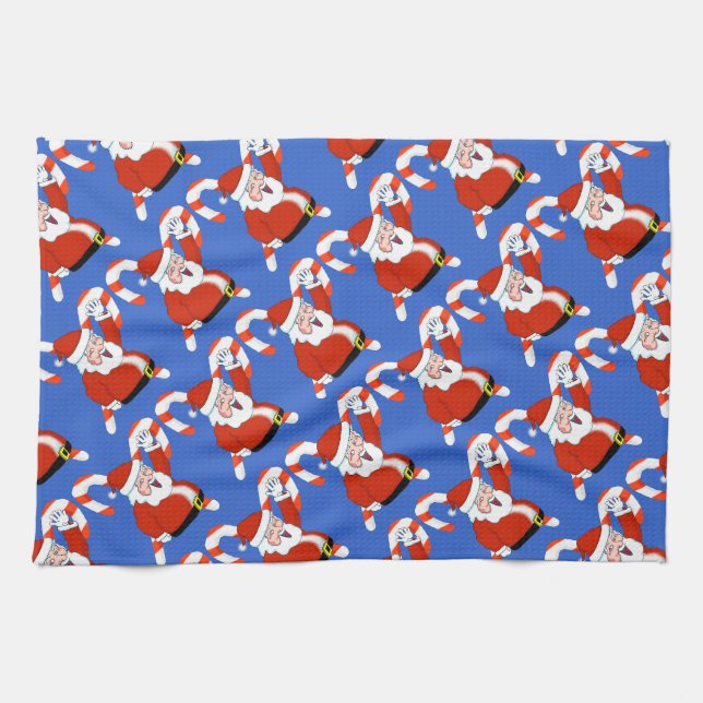 Père Noël avec Sucres de canne Serviette de cuisin (Horizontal)
