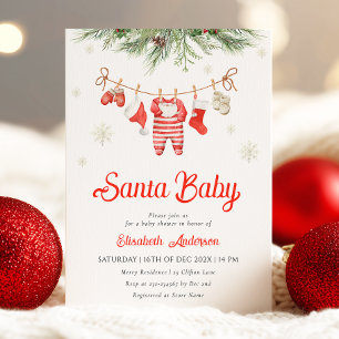 Père Noël Baby Baby shower Invitation