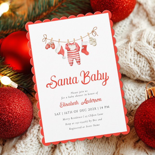 Père Noël Baby Baby shower Invitation (Créateur téléchargé)
