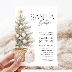 Père Noël Baby Christmas Baby shower Invitation