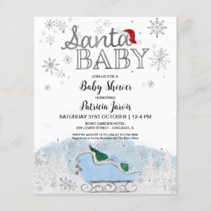 Père Noël Baby Christmas Budget Baby shower Invita