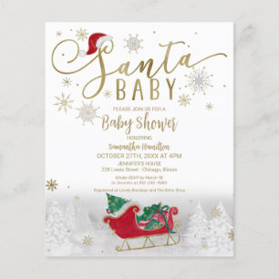 Père Noël Baby Christmas Budget Baby shower Invita