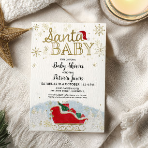 Père Noël Baby Christmas Budget Baby shower Invita