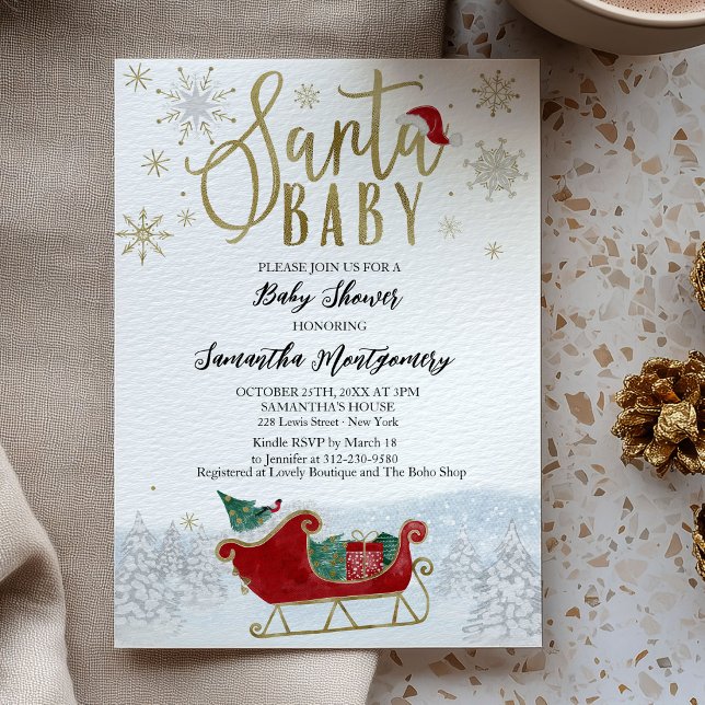 Père Noël Baby Christmas Budget Baby shower Invita (Créateur téléchargé)