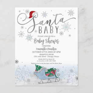 Père Noël Baby Christmas Budget Baby shower Invita