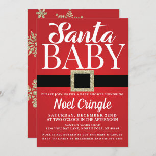 Père Noël Baby Winter Baby shower Invitation