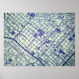 Père Noël Barbara, CA Poster de la carte Vintage