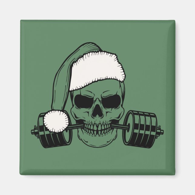 Père Noël Barbell Fridge Magnet Gym Exercice Cadea (Devant)