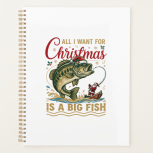 Père Noël Bateau Pêche Bass Grand Poisson de Noël