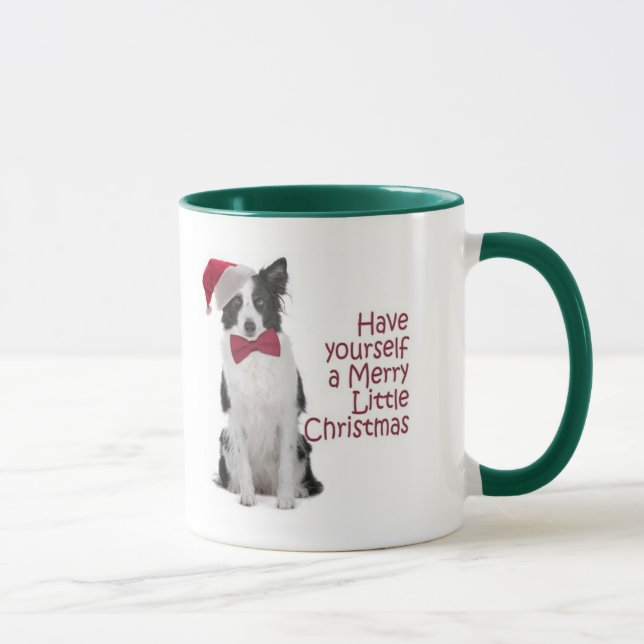 Père Noël Border Collie Christmas Mug (Droite)