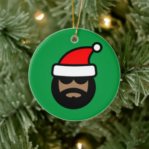 Père Noël brun amusant ornement d'arbre de Noël