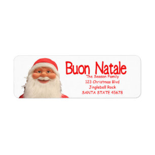père Noël Buon Natale étiquette de Noël