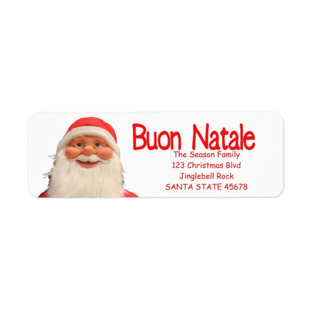 Père Noël Buon Natale étiquette de Noël (Devant)