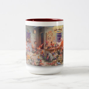 Père Noël Busy Workshop Mug