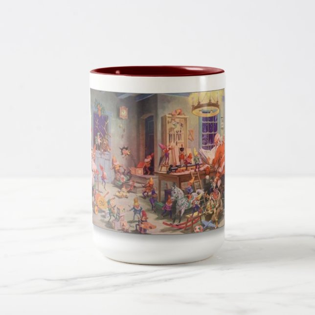Père Noël Busy Workshop Mug (Centre)