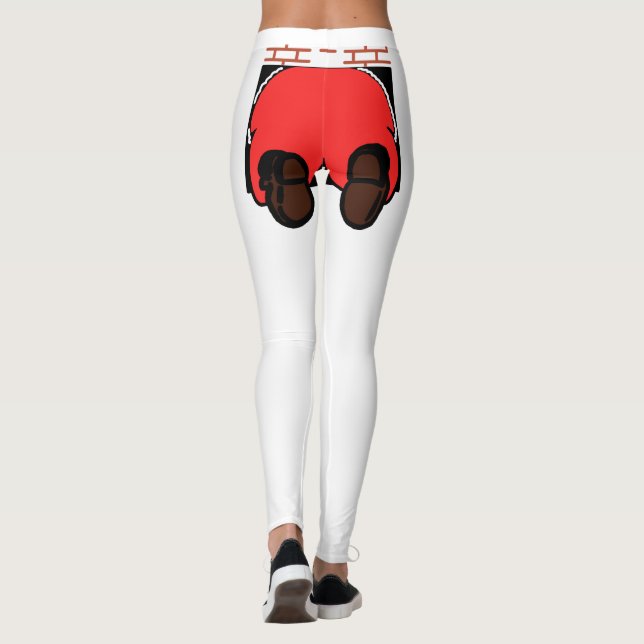 Père Noël Butt Leggings Blanc (Dos)