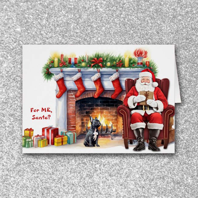 Père Noël cadeau Black French Bulldog Noël (Créateur téléchargé)