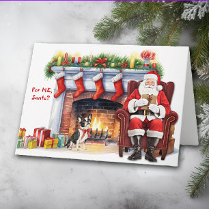 Père Noël Cadeau Boston Terrier Dog Carte de vacan
