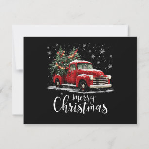 Père Noël camion rouge vintage arbre joyeux Noël d