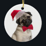 Père Noël Carlin Ornement<br><div class="desc">Cet adorable ornement de Noël de Père Noël Carlin est un grand cadeau pour tous les amateurs de Carlins.</div>