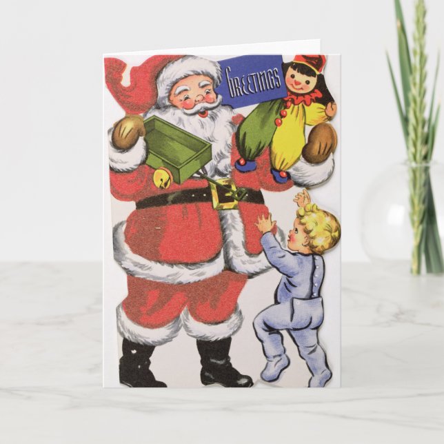 Père Noël, carte de Noël victorienne (Devant)