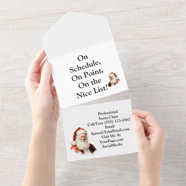 Père Noël Carte de Réponses Commerciale tout-en-un (Déchirure)