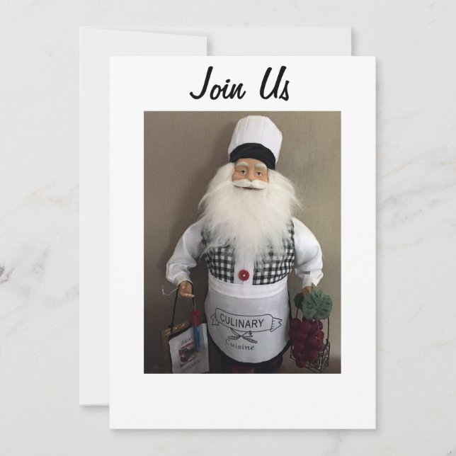 PÈRE NOËL CHEF INVITATIONS TOUS À VOTRE RÉUNION DE (Devant)
