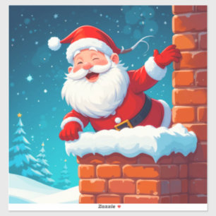 🎁Père Noël Cheminée Noël Autocollant ✨