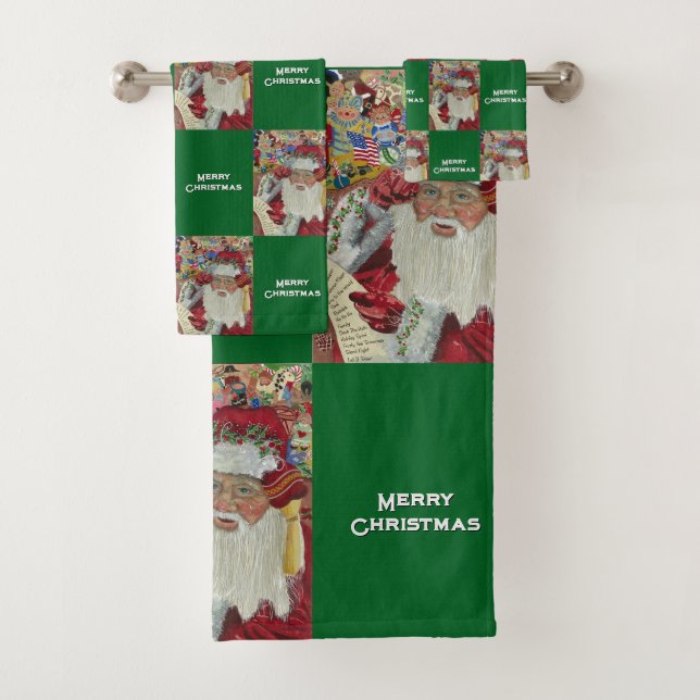 Père Noël Classique Vert Vérifiant Deux Fois les F (En situation)