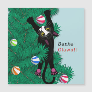 Père Noël Claws ! Carte de Noël de chat drôle