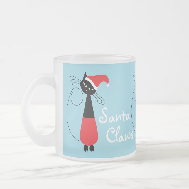 Père Noël Claws Christmas Frosted Glass Mug (Gauche)