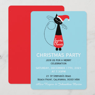 Père Noël Claws Christmas Party Invitation