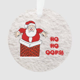 Père Noël coincé dans la cheminée Ho Ho Oups !