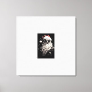 "Père Noël Cool" Impression en toile étirée