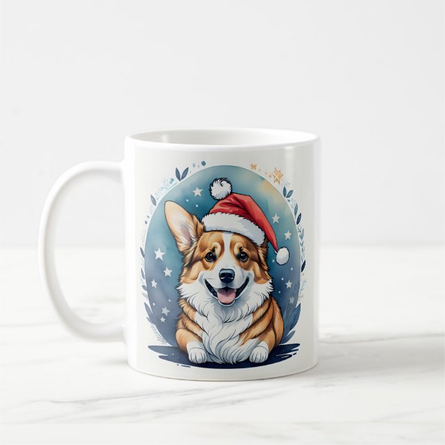 Père Noël Corgi Christmas Mug (Gauche)