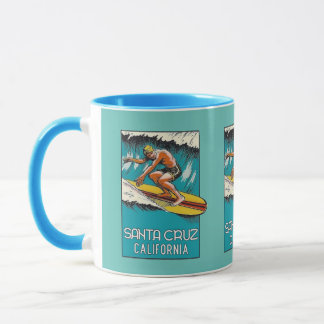 Père Noël Cruz California Vintage Art Surfing Mug