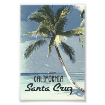 Père Noël Cruz Californie Poster Vintage voyage Ar