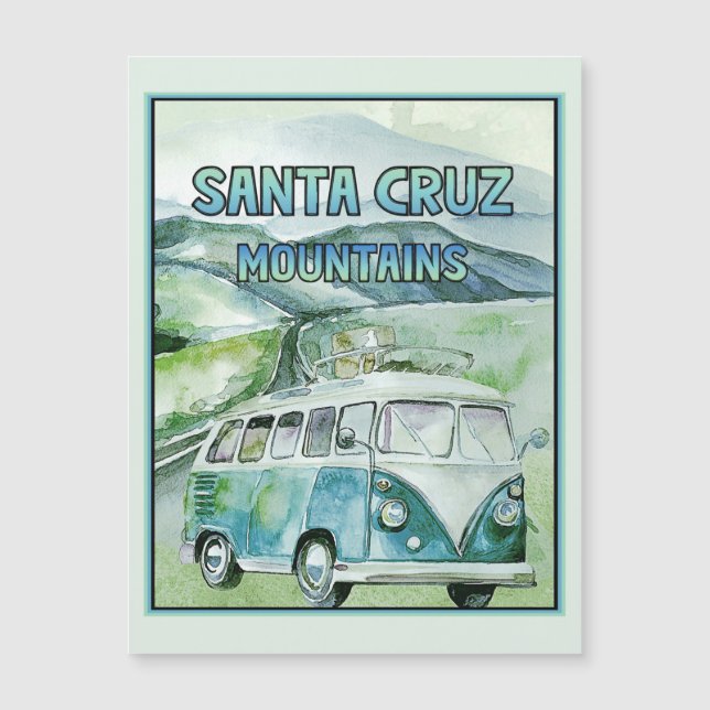 Père Noël Cruz Mountains Travel Carte magnétique (Devant)