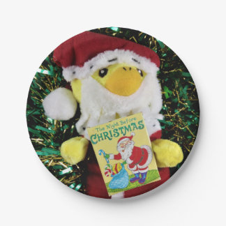 Père Noël Danny Duck. Assiettes en papier