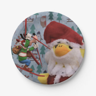 Père Noël Danny Duck. Assiettes en papier