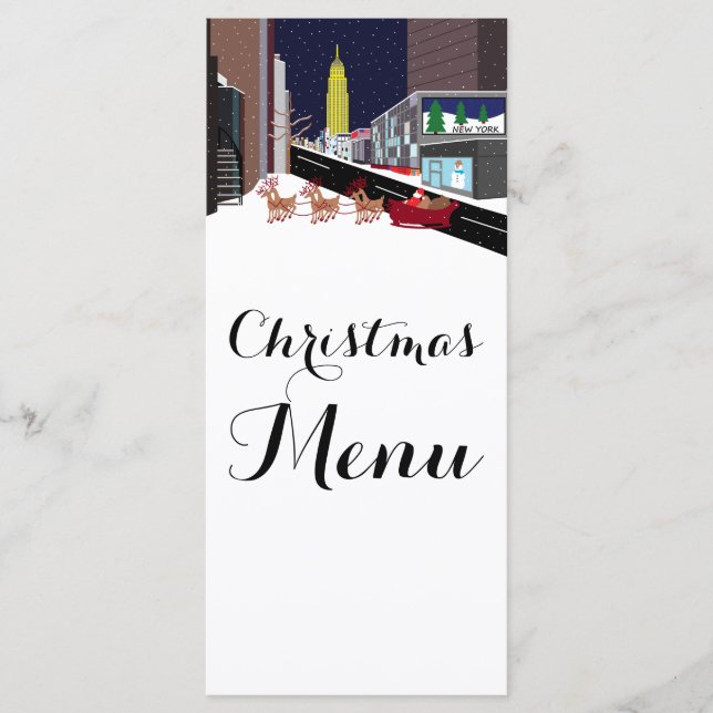 Père Noël Dans Le Menu Noël De New York (Devant)
