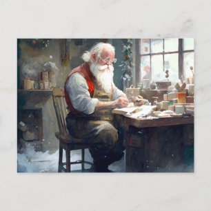 Père Noël dans sa carte postale atelier
