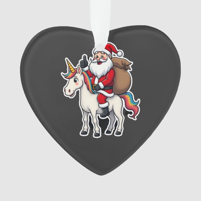 Père Noël de Noël chevauchant une licorne - Filles (devant)