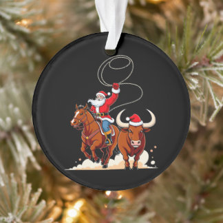 Père Noël de Noël Cowboy Lasso Taureau Monture Rod
