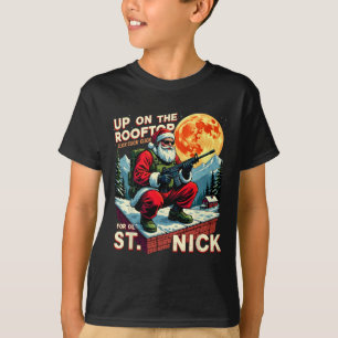 Père Noël de Noël en haut sur le toit Click Click